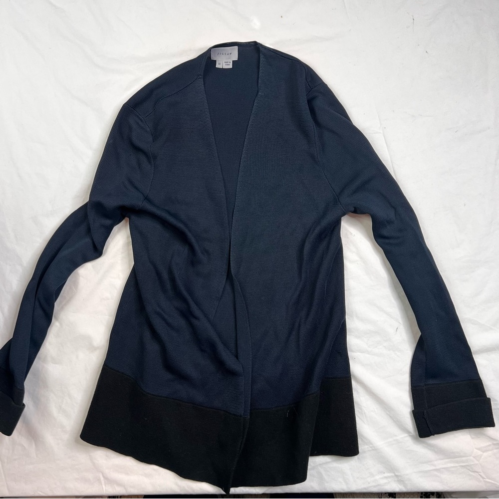 JIGSAW Cardigan Sz M  Linen/Cotton Blend Long Sleeve Open Front L040223